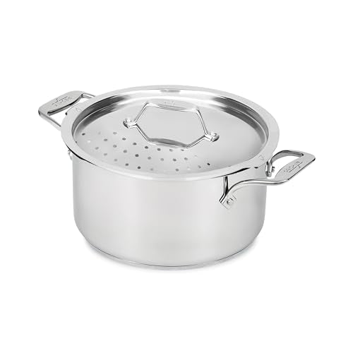 All-Clad Simply Strain Stainless Steel Multipot with Straining Lid, 6-Quart, Induction, Oven Broiler Safe 600F