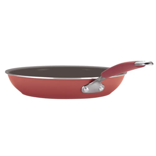 Rachael Ray Cucina Nonstick Cookware, Cranberry Red Pots and Pans Set, 12-Piece