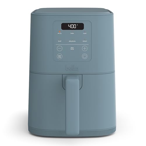 bella 4Qt Slim Air Fryer, Fits-anywhere Kitchenware, EverGood Ceramic Nonstick Coating, Adjustable