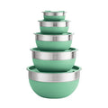 Tramontina 10 Pc Covered Stainless Steel and Silicone Mixing Bowl Set (Mint Green)