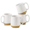 HASENSE Coffee Mugs Set of 4, 15oz Ceramic Coffee Cups with Handle, Two-Tone Design for Cappuccino Latte Tea, Large Microwave Dishwasher SafeMug Set, Housewarming Gift, Creamy White