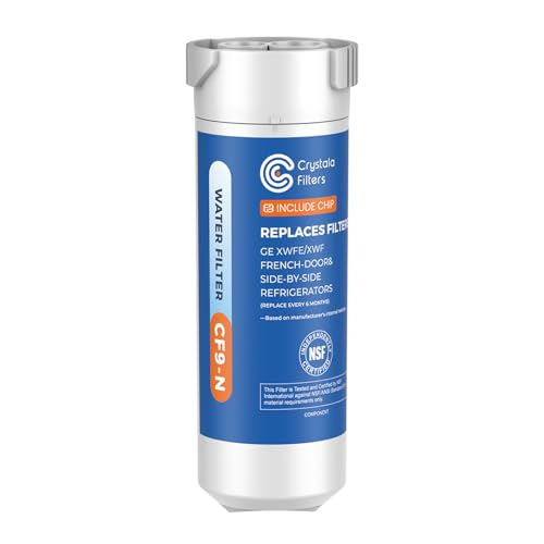 Crystala Filters Water Filter Compatible with XWFE (Built-in CHIP), Replacement for GE XWFE, XWF Refrigerator Water Filter Pack of 1