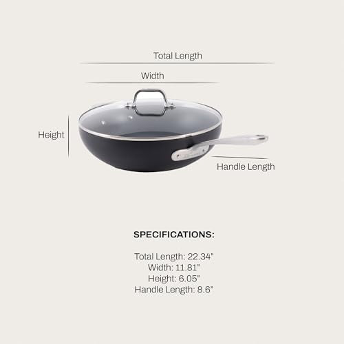 All-Clad HA1 Expert Cookware, Nonstick Chef's Pan with Lid, 12 inch