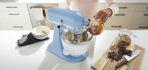 KitchenAid Ice Cream Maker Attachment for Stand Mixer, 2 Quart, KSMICM, White