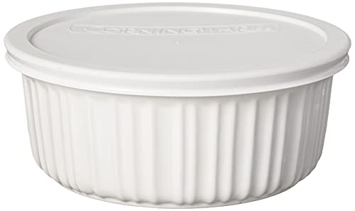 CorningWare French White 7-Pc Ceramic Bakeware Set with Lids Chip and Crack Resistant Stoneware Baking Dish, Microwave, Dishwasher, Oven, Freezer and Fridge Safe