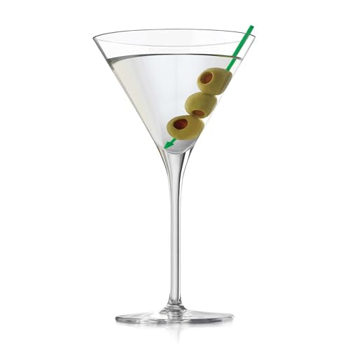 Libbey Signature Kentfield Martini Glasses Set of 4, 10 oz Lead-Free Clear Stemmed Cocktail Glasses, Dishwasher Safe Martini Cups for Weddings & Parties