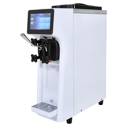 VEVOR Commercial Ice Cream Machine, 1000W Single Flavor Soft Serve Ice Cream Maker, 10.6 QT/H Yield, 4L Hopper & 1.6L Cylinder, Touch Screen, Auto Clean & Pre-Cooling, Countertop Restaurant Snack Bar