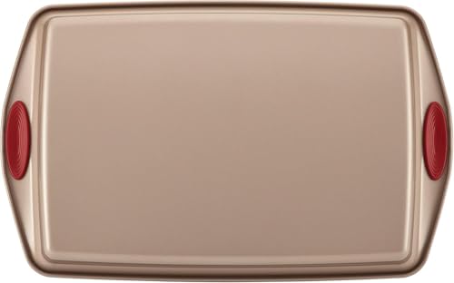 Rachael Ray Cucina Nonstick Bakeware Baking Pans Set, Latte Brown and Cranberry Red, Baking Dishes, 10-Piece