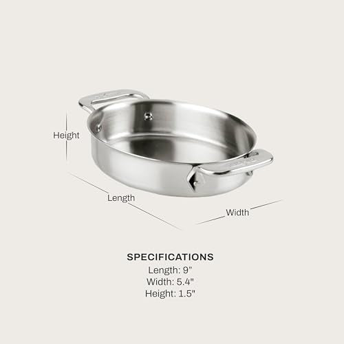 All-Clad Specialty Stainless Steel Oval Bakeware Set 2 Piece Induction Pots and Pans Silver