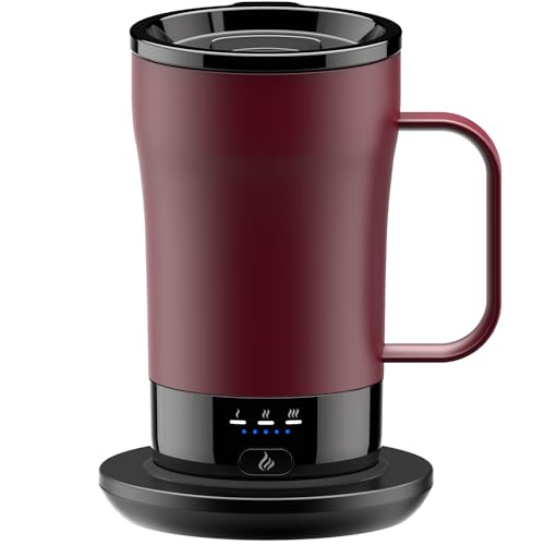 Self-Heating Coffee Mug, 14oz Heated Coffee Mug - Rechargeable Temperature Control Coffee Mug Keep Coffee Hot, Smart Mug Great Gift for Coffee Lovers & Slow Sippers