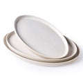 famiware Serving Platter, 16/14.6/12.9 Inch Serving Dishes for Entertaining, Party Serving Trays for Food, Buffet Oval Platters for Food, Large Plates for Bread Turkey Cheese Appetizer, Matte White