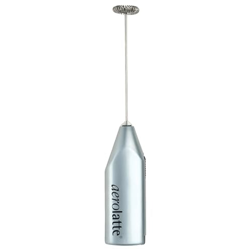 Aerolatte Steam-Free Milk Frother, Satin Finish, 18/8 Stainless Steel Whisk, BPA-Free Plastic Housing, Batteries Included