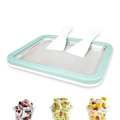 Rolled Ice Cream Maker, Instant Ice Cream Maker, Instant Gelato Pan/Roll, Homemade DIY for Fun Parent-Child Activities Families Mint Green