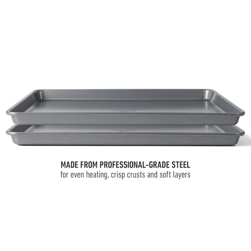 Calphalon Titan Cookie Sheet 2-Pack Set, 12 x 17 Inch Nonstick Baking Sheets, Cookie Baking Sheet, Metal Baking Sheet, PFOA-Free for Even Baking, Durable Design