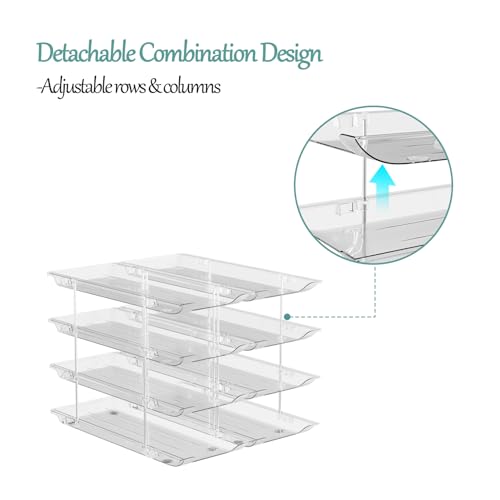 VEGEVIGI Can Storage Organizer for Pantry, Can Holders For Pantry, Canned Goods Food Dispenser, Clear Plastic Soup Can Shelf Rack, 3 Ties