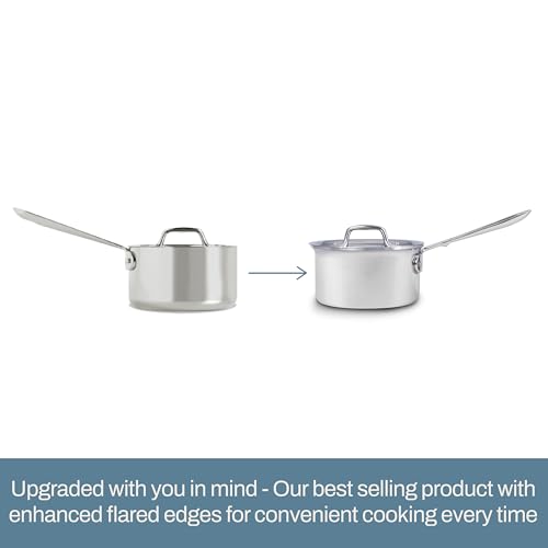 All-Clad D3 Stainless Steel 3 Quart Sauce Pan With Lid- Made in the USA- The Original Bonded Professional Cookware- Oven Safe & Induction Compatible