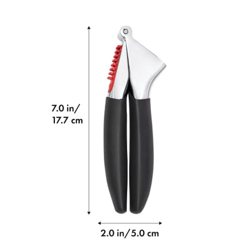 OXO Good Grips Garlic Press, Easy to squeeze & Self Cleaning Tool, Black