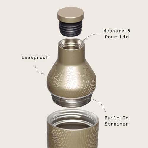 Corkcicle Cocktail Shaker - Triple-Insulated Stainless Steel - Leak-Proof Lid with Built-In Strainer - Non-Slip Bottom - Summer Drinkware Gift - 17 oz - Champagne Dreams