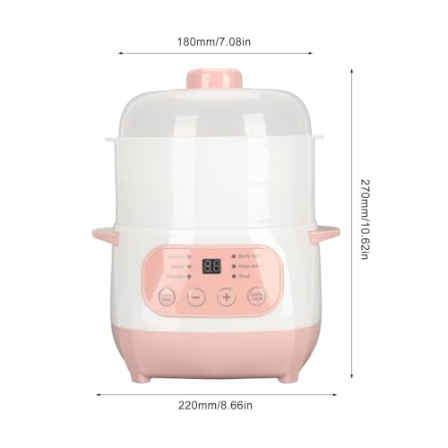 Electric Stew Pot, 1L 200W Appointment Timing Smart Slow Cooker with Steamer & Boil Dry, Automatic Mini Ceramic Pot with Lid, Digital Porridge Soup Pot for Home