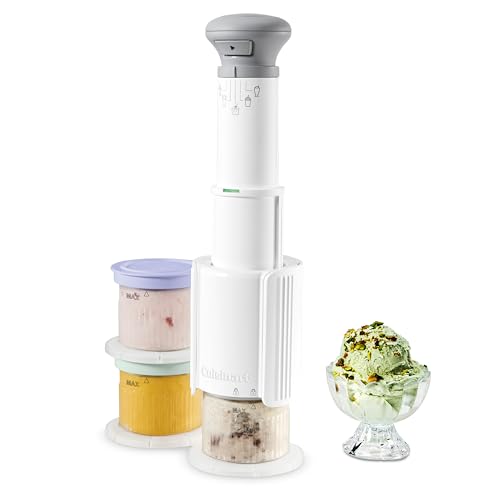 Cuisinart Ice Cream Maker – Cuisinart FastFreeze 5-in-1 Ice Cream, Milkshakes, Slushies, Sorbets and Mix-Ins, Freeze Wand, Two 0.5-Pint Mixing Cups with Lids, Easy to Clean, ICE-FD10