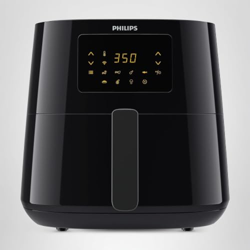 Philips Essential Connected XL 2.65lb/6.2L Capacity Digital Airfryer with Rapid Air Technology, Wi-Fi Connected (HomeID App), Alexa Compatible, Black- HD9280/91, Compact
