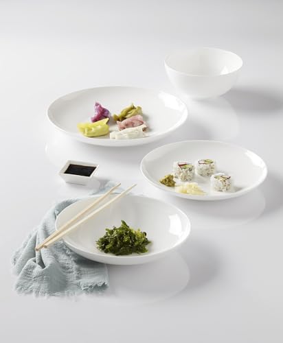 Lenox Dinnerware Sets, Studio 1414 Coupe 18-Piece Dinnerware Set, Service For 6, Bone China Material, Dishwasher Safe, Microwave Safe, Bowls, Plates And Bowls, Dinner Dishes, Plates (White, 18 Piece)