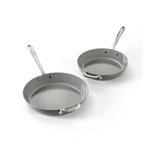 All-Clad HA1 Ceramic Nonstick, Frying Pan Set 10.5 and 12 inch, Oven Safe up to 450° & Compatible with All Stovetops