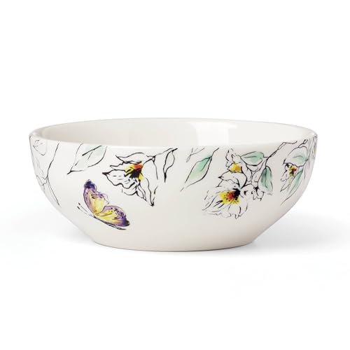 Oneida Dinnerware Set, Botanica 12-Piece Dinnerware Set, Service For 4, Porcelain Material, Dishwasher And Microwave Safe, Bowls, Plates And Bowls, Dinner Dishes, Plates, Home (Green, 12 Piece)