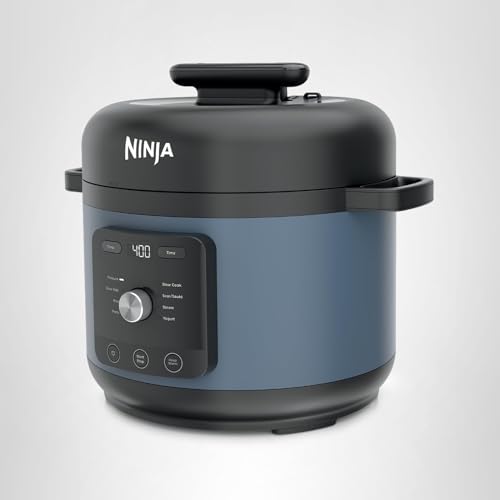 Ninja HyperHeat 9-in-1 Electric Pressure Cooker | 6.5 Qt Multi Cooker with Sear/Sauté, Slow Cooker, Rice Cooker, Sous Vide | 1200W | Fast Cooking, PFAS-Free Pot | Blue Macaron | PC201