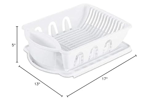 Sterilite 06218006 Sink Dish Rack Drainer, White