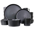 Elama Luxmatte Contemporary Dinnerware Set (1, Black)