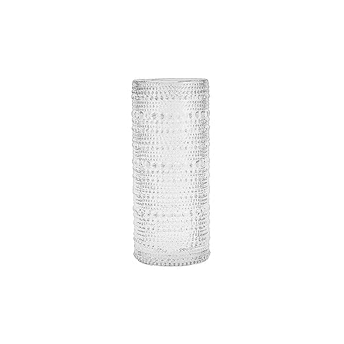 Fortessa Jupiter Beaded Hobnail Glass, 11 Ounce Collins/High Ball (Set of 6), Clear