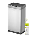 EKO Mirage-T 50 Liter / 13.2 Gallon Touchless Rectangular Motion Sensor Trash Can, Brushed Stainless Steel Finish