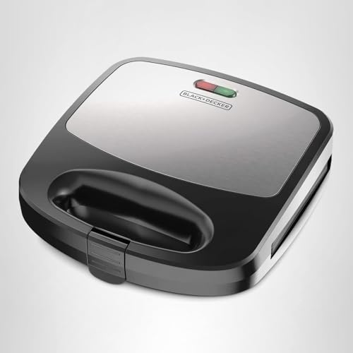 BLACK+DECKER 3-in-1 Waffle Iron, WM2000SD, Grill and Sandwich Press, Non-Stick Removable Plates, Space Saving Compact Design