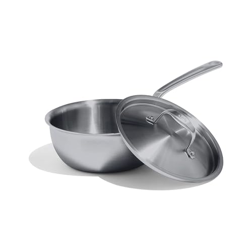 Made In Cookware, 2 Quart Stainless Steel Saucier Pan, 5 Ply Stainless Clad, Professional Cookware, Crafted in