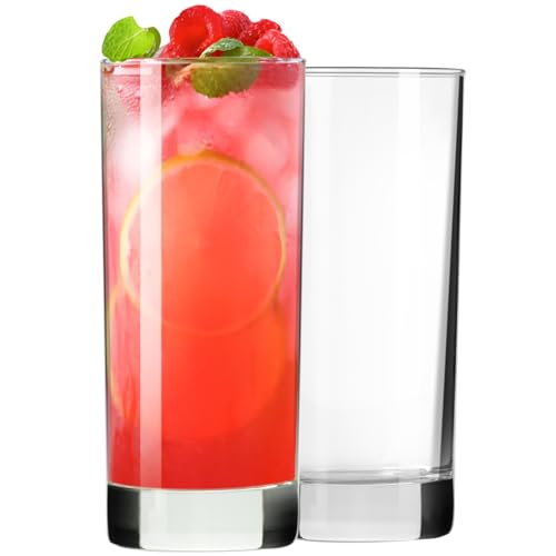 PARACITY Highball Glasses Set of 2, Drinking Glasses 10 Oz, Clear Glass Cups, Tall Tumbler Water Glasses, Glassware Set for Cocktail, Coffee, Mojitos