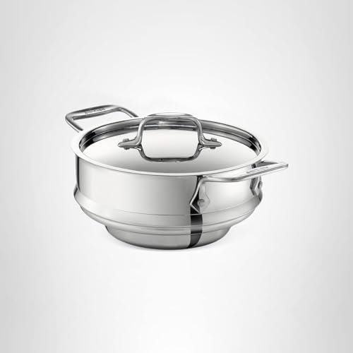 All-Clad Specialty Stainless Steel Universal Steamer for Cooking 3 Quart Food Steamer, Steamer Basket Silver