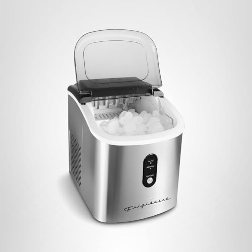 Frigidaire EFIC103-AMZ-SC Counter Top Maker with Over-Sized Ice Bucket, Stainless Steel, Self Cleaning Function, Heavy Duty, Stainless