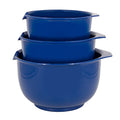 Glad Mixing Bowls with Pour Spout, Set of 3 Nesting Design Saves Space Non-Slip, BPA Free, Dishwasher Safe Plastic Kitchen Cooking and Baking Supplies, Blue