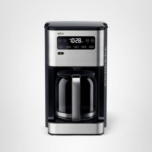 Braun PureFlavor 14‑Cup Programmable Coffee Maker – Fast Brew Speed, Touch Display, Bold & Brew‑Over‑Ice Modes, FlavorCarafe & Adjustable Warm Plate