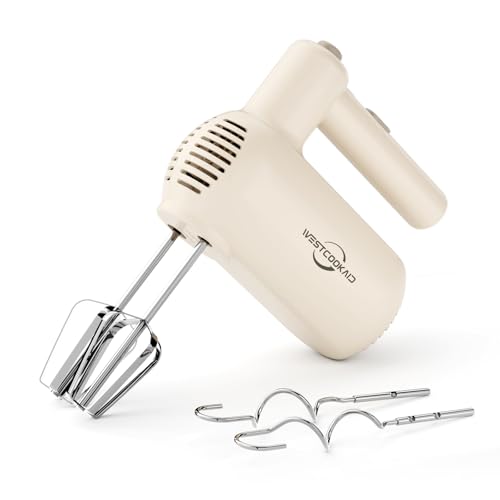 Westcookaid Hand Mixer Electric 5-Speed Upgraded Motor Turbo White