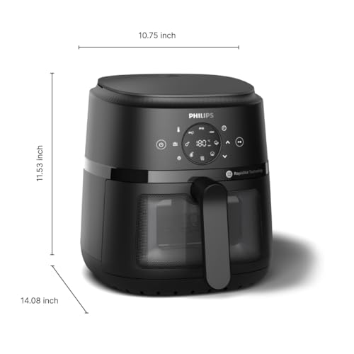 Philips 2000 Series Airfryer - 4.4 qt (4.2L) Pan, 13 Cooking Functions, RapidAir Technology, Healthy Cooking with 90% Less Fat, Efficient & Fast (NA220/00)