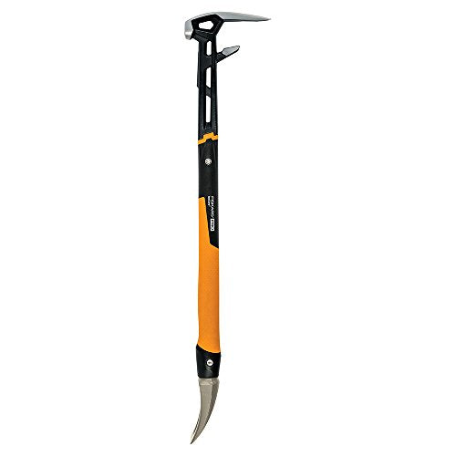 Fiskars IsoCore Wrecking Bar, Board Bender Shock Absorbing Hammer and Crowbar, 30 in