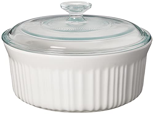 CorningWare French White 7-Pc Ceramic Bakeware Set with Lids Chip and Crack Resistant Stoneware Baking Dish, Microwave, Dishwasher, Oven, Freezer and Fridge Safe