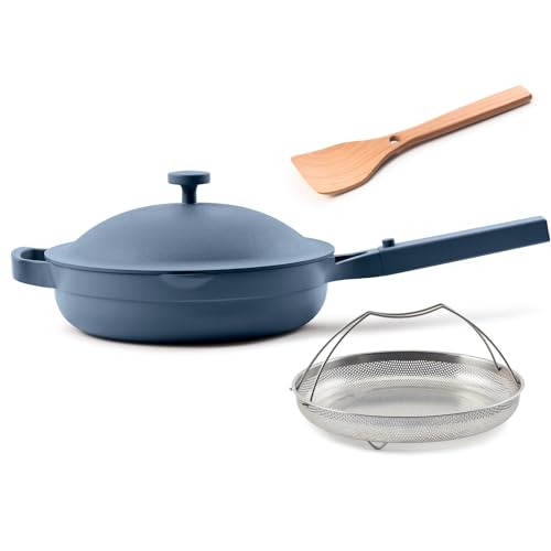 Our Place Always Pan 2.0-10.5” (2.6 Qt) Nonstick, Toxin-Free Ceramic Cookware, Patented 10-in-1 Aluminum Frying & Sauté Pan