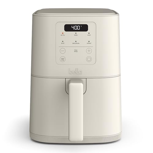 bella 4Qt Slim Air Fryer, Fits-anywhere Kitchenware, EverGood Ceramic Nonstick Coating, Adjustable