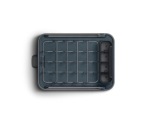Joseph Joseph Extend Slim Steel Expandable Dish Drying Rack with Removable Cutlery Holder and Swivel Draining Spout, Compact Design, Grey