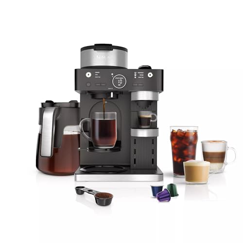 Ninja (Refurbished CFN601 Espresso & Coffee Barista System, Single-Serve Coffee & Compatible with Nespresso