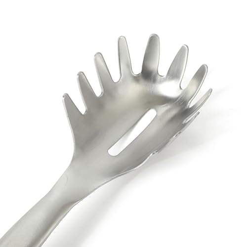 Calphalon Prime Pasta Server, Stainless Steel Pasta Serving Spoon for Spaghetti, Noodles & Pasta, Heavy-Gauge Heat-Resistant Utensil with Weighted Handle