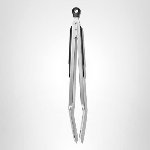 OXO Good Grips Stainless Steel Locking Tongs for Cooking, Kitchen Tongs, 12in